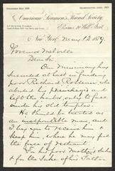 Letter to Captain Thomas Melville, Governor of Sailors' Snug Harbor, from Samuel H. Hall, American Seamen's Friend Society, May 12, 1879