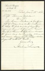Letter to Captain Thomas Melville, Governor of Sailors' Snug Harbor, from Ambrose Snow, of Snow &amp; Burgess, June 15, 1880