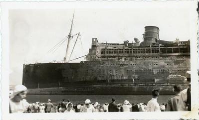SS Morro Castle with Onlookers in Foreground