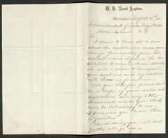 Letter to the Superintendent of Sailors' Snug Harbor from Lieutenant Commander Edward Hooker, U. S. Naval Asylum, Philadelphia, Pa., August 12, 1880