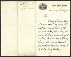Letter to Dr. S. V. R. Bogert [Stephen Van Rensselaer Bogart], physician, Sailors' Snug Harbor, from J. [John] B. Tullock, inmate of the New York State Lunatic Asylum, August 24, 1882