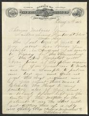 Letter to Captain Thomas Melville, Governor of Sailors' Snug Harbor, from W. [William] I. Fielding, of the National Wire Mattress Co., August 4, 1882