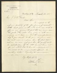 Letter to Captain Gustavus D. S. Trask, Governor of Sailors' Snug Harbor, from William Berri's Sons Carpeting, March 30, 1885