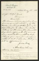 Letter to Captain Gustavus D. S. Trask, Governor of Sailors' Snug Harbor, from Ambrose Snow, of Snow &amp; Burgess, May 15, 1885
