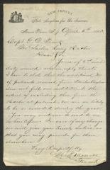 Letter to Captain Gustavus D. S. Trask, Governor of Sailors' Snug Harbor, from M. [Martin] B. Monroe, Steward, New Jersey State Asylum for the Insane, Morris Plains, N.J., April 6, 1885
