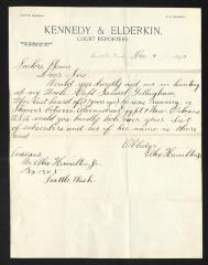 Letter from Alex Hamilton Jr., December 3, 1893