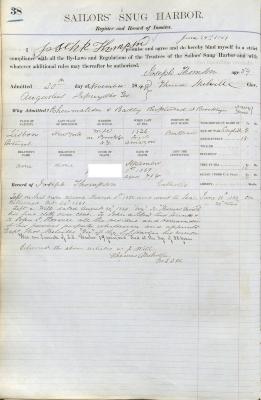 Joseph Thompson Register Page