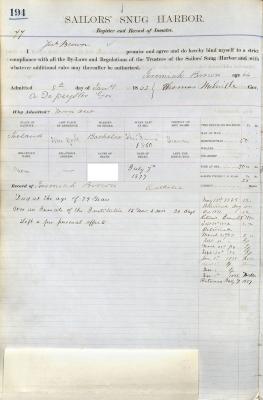 Jeremiah Brown Register Page