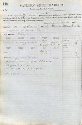 Augustus Wilson Register Page