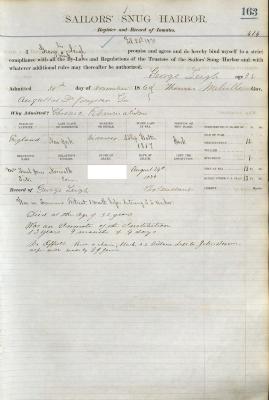 George Seigh Register Page