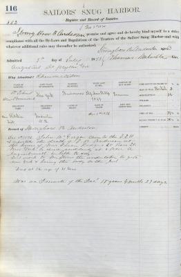 Strongbow B. Anderson Register Page