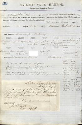 Alexander Evans Register Page