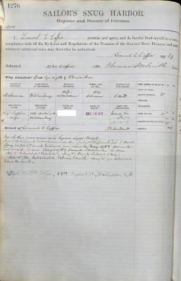 Lemuel E. Coffin Register Page