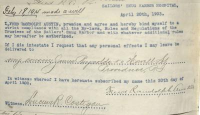 Fred R. Austin Register Document 2