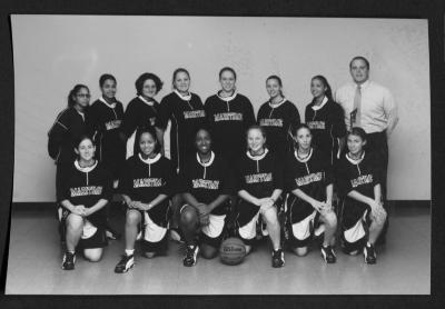 Women's Basketball Team with Coach